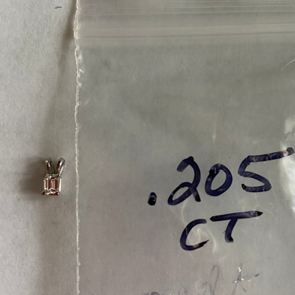 1/5 CT Emerald Cut Diamond Solitaire Pendant 14K. - Picture 2 of 12